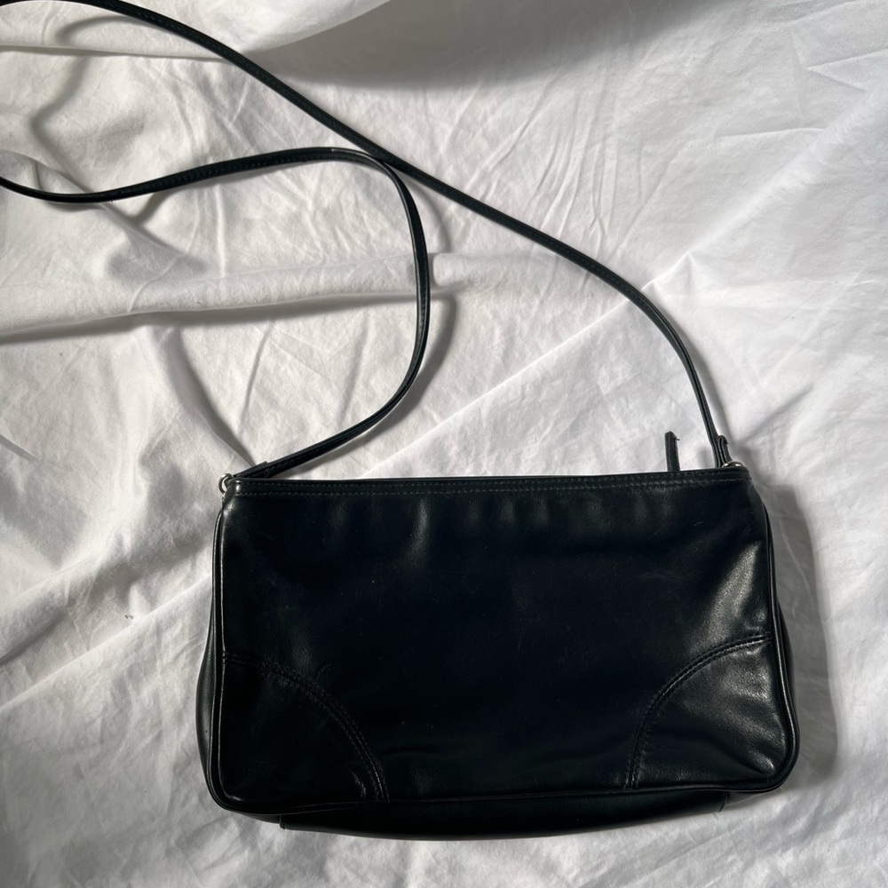 Cabin Creek Black Real Leather Crossbody Bag. Classic, Minimalist. EUC